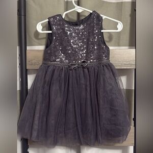 Primark Charcoal Baby Dress 12-18m sequin tulle